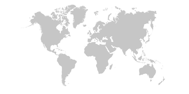 Vector grey blank world map