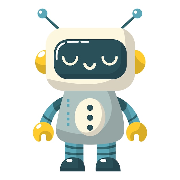 Vector grey and blue robot