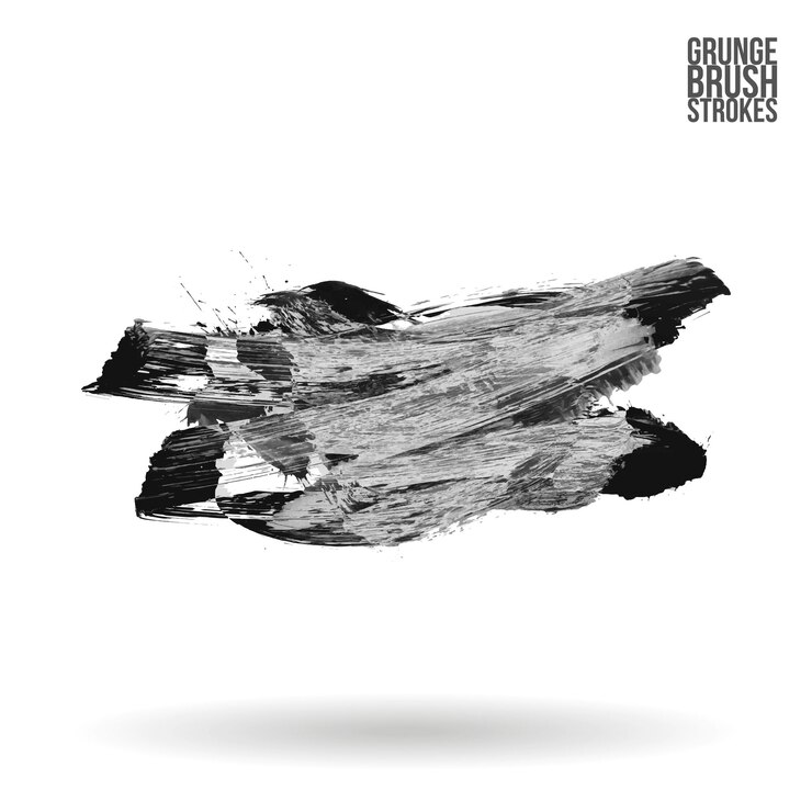 Vector grey brush stroke and texture grunge vector abstract hand painted element