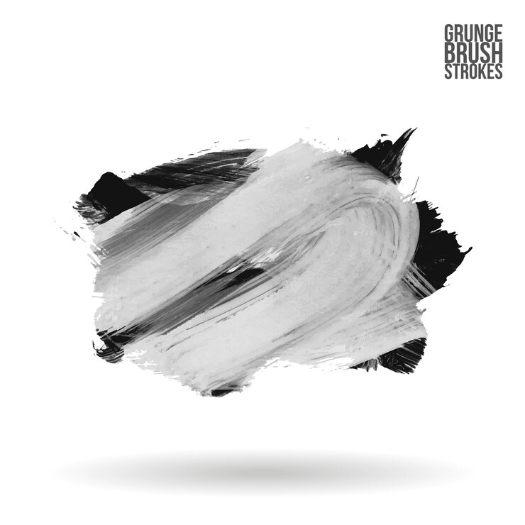 Vector grey brush stroke and texture grunge vector abstract hand painted element