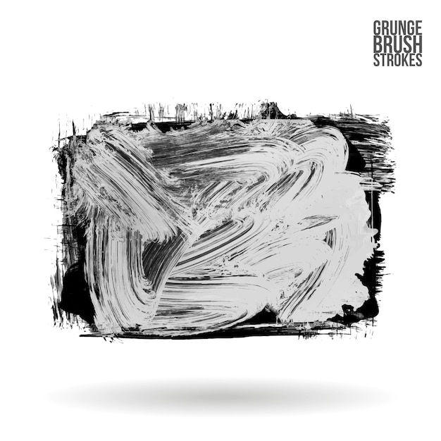 Grey brush stroke and texture Grunge vector abstract hand painted element