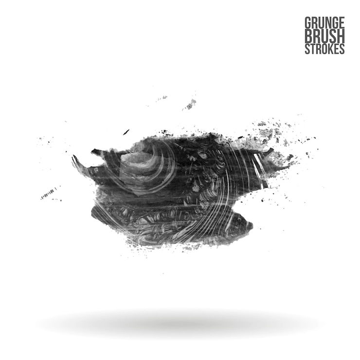 Vector grey brush stroke and texture. grunge vector abstract hand - painted element.