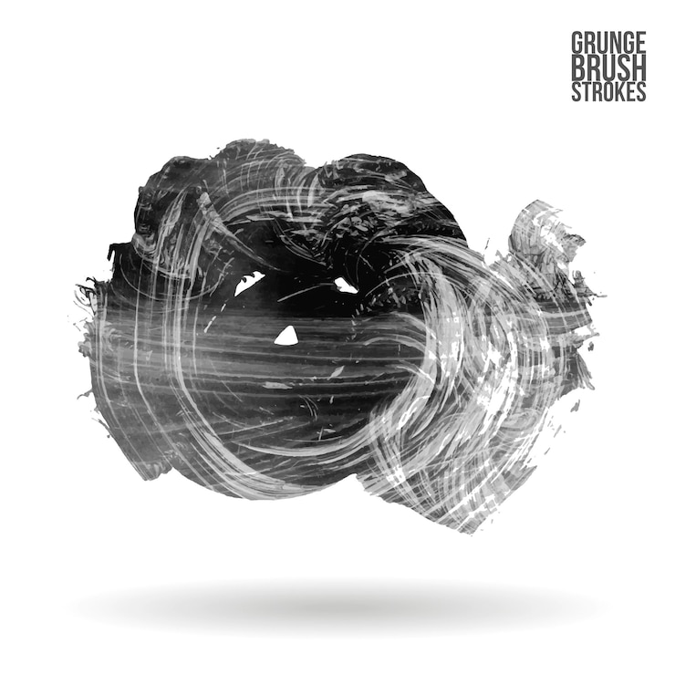 Vector grey brush stroke and texture. grunge vector abstract hand - painted element.