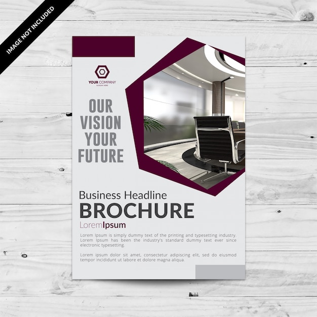 Grey business brochure with purple details