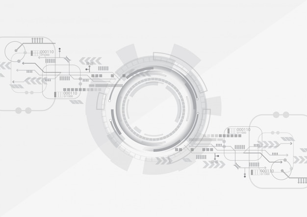 Sfondo tecnologia cerchio grigio