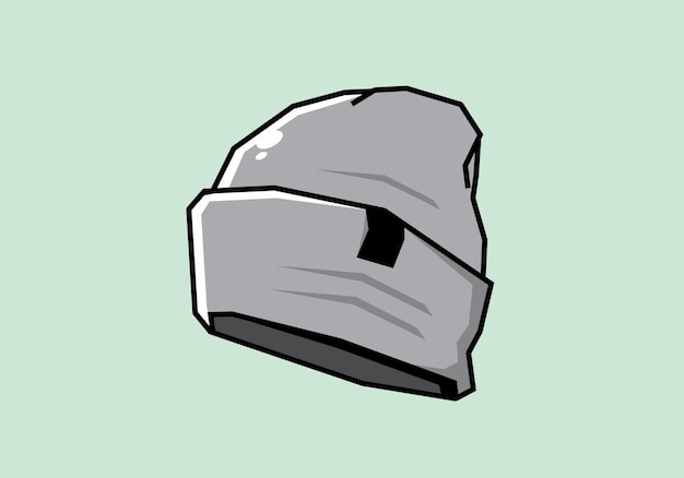 Grey color of beanie illustration