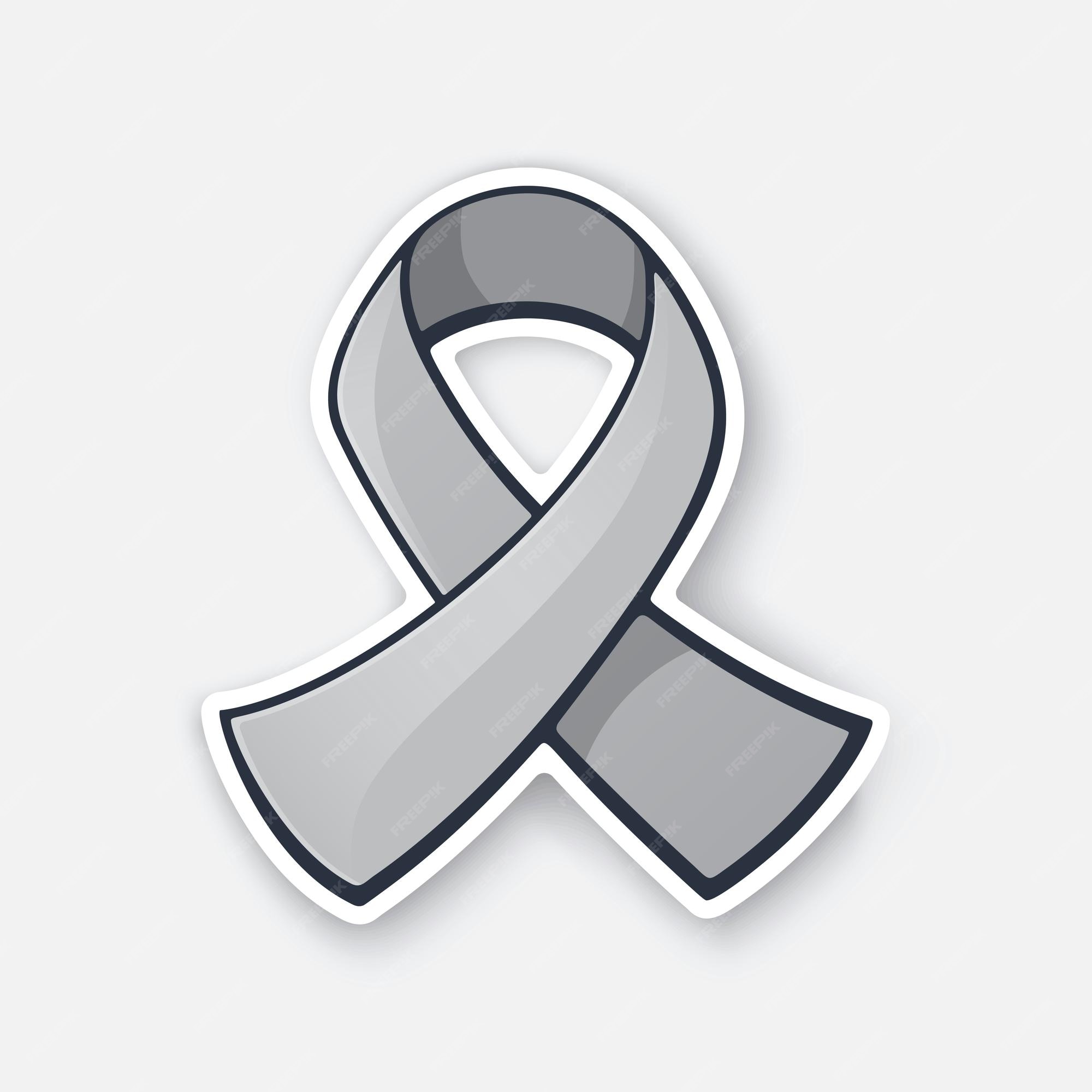 Premium Vector | Grey color ribbon international symbol of brain tumor  awareness vector illustration