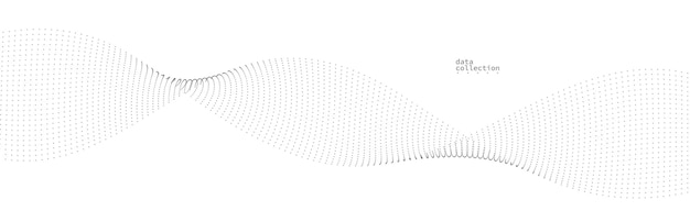 grey dots in motion vector abstract background particles array wavy flow curve lines of points in movement technology and science illustration