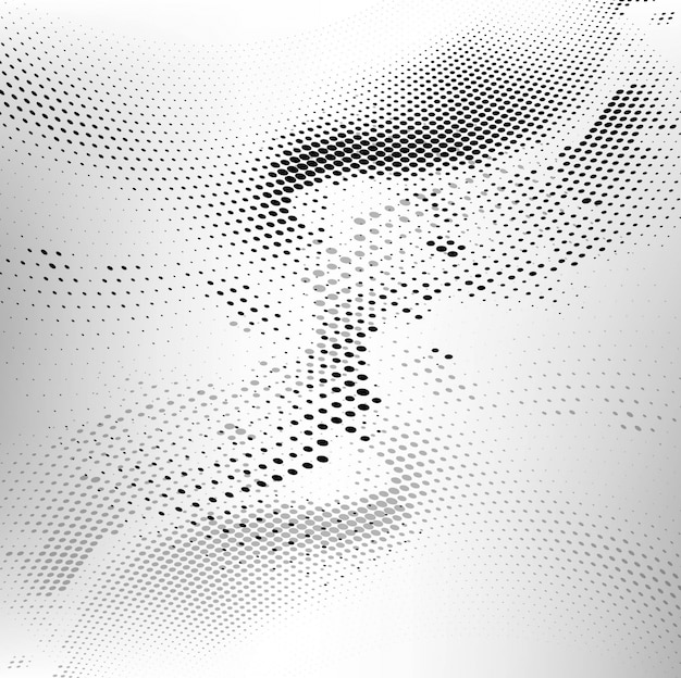 Vector grey dotted wavy background design