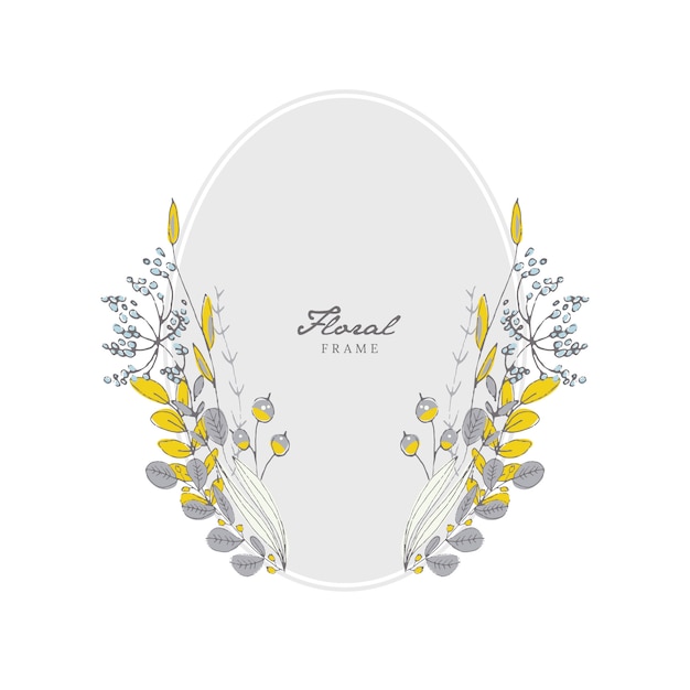 Grey Floral Frame