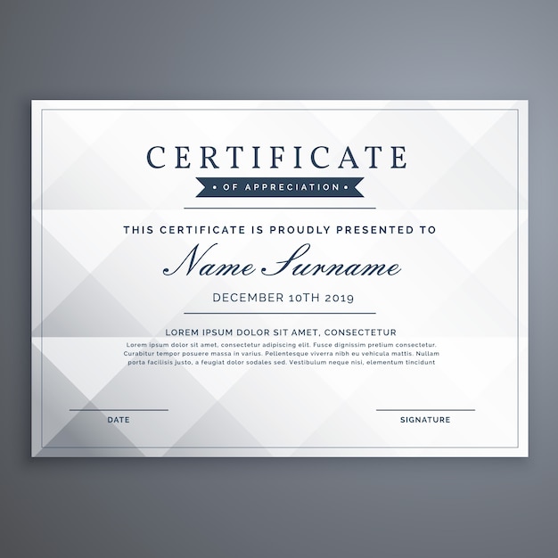 Vector grey geometric diploma design template