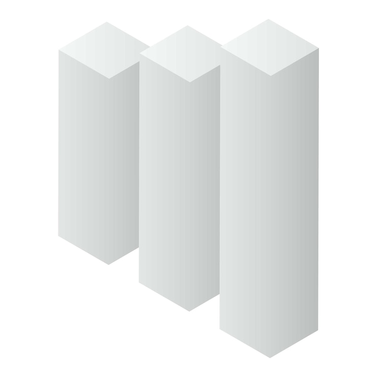 Vector grey graph bars icon isometric of grey graph bars vector icon for web design isolated on white background