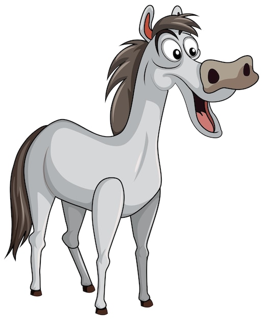 A Grey Horse Cartoon Character