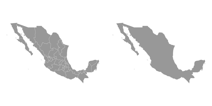 Vector メキシコ州の灰色の地図 ベクトルイラスト