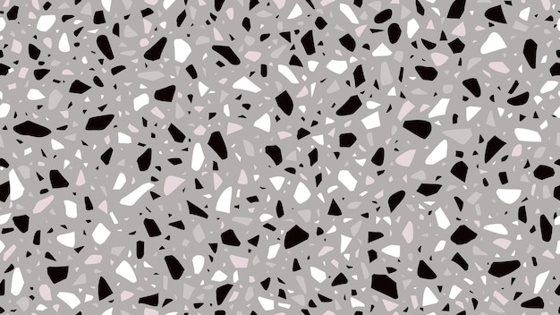 Grey pink and black terrazo marble stone pattern