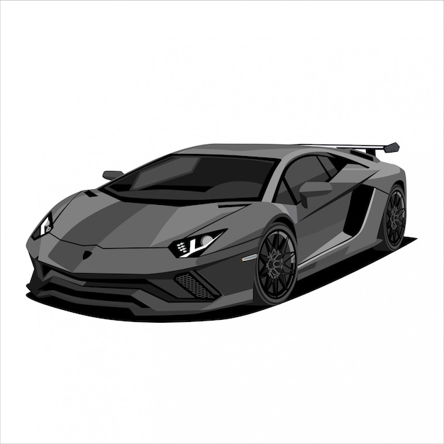 Vector grey race car, sport car illustration