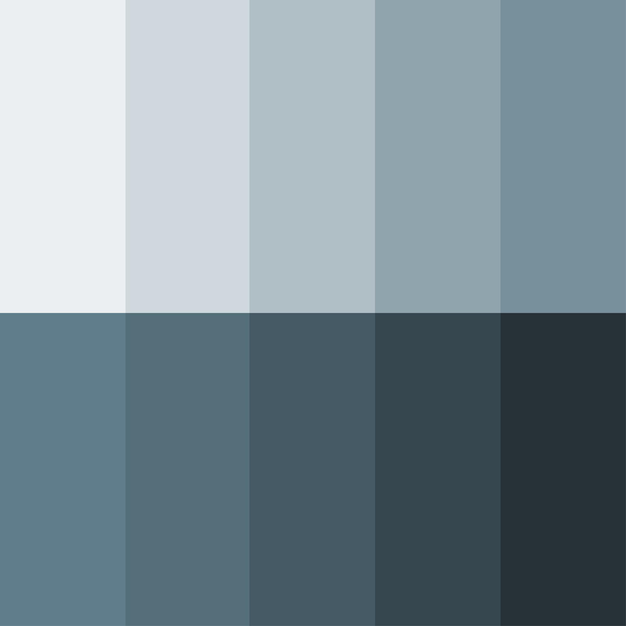 Grey Shade Variation Color Palette