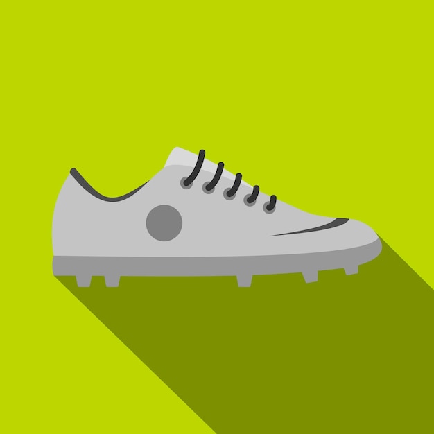 Grey soccer shoe icon Flat illustration of grey soccer shoe vector icon for web on lime background