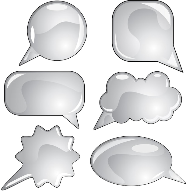 Grey speech bubble set