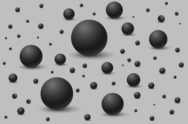 Vettore sfere grigie o palla 3d figura geometrica rotonda