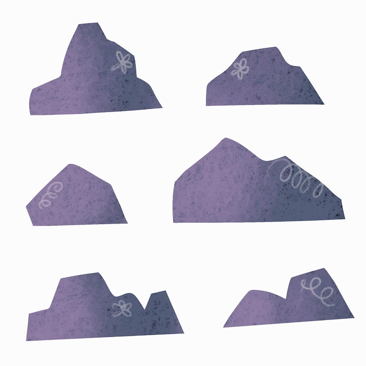 Vector 灰色の石の手描きの装飾