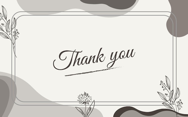 Grey thankyou card label template on aesthetic background