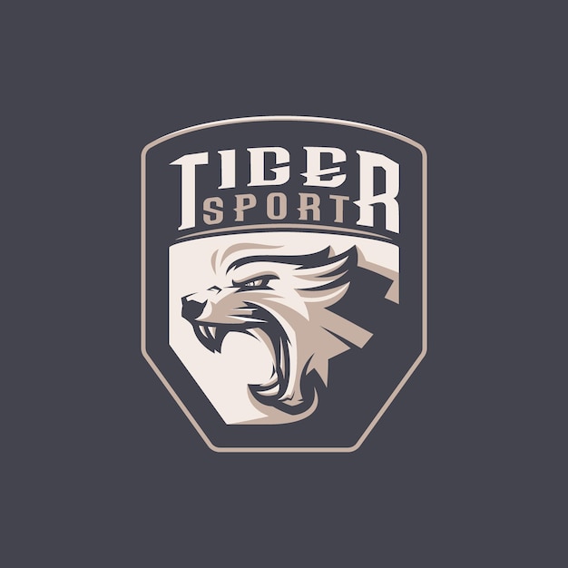 Logo tigre grigia per lo sport