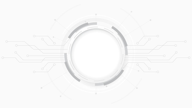 회색 흰색 추상 기술 배경, 텍스트에 대 한 원형 빈 공간