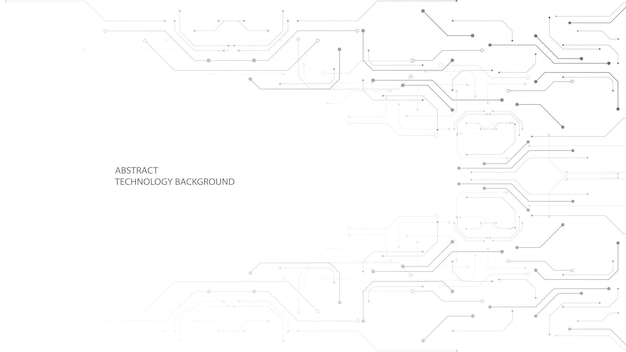 Вектор Серо-белый абстрактный технологический фон, высокотехнологичное цифровое подключение, связь, высокие технологии