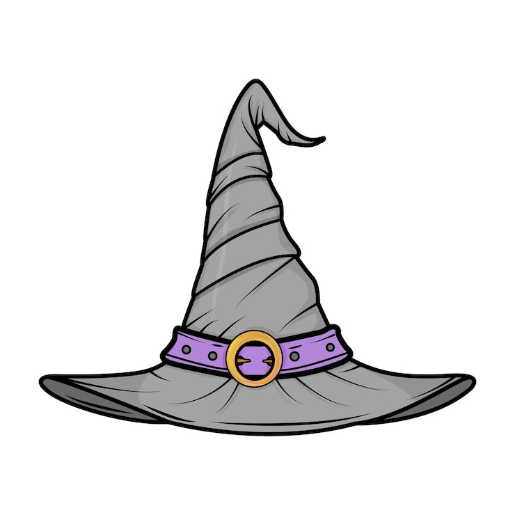 Vector 灰色の魔女の帽子 ハロウィーンのアクセサリー 魔女の服