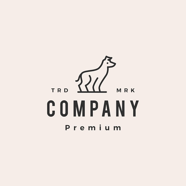 Greyhound hond hipster vintage logo sjabloon