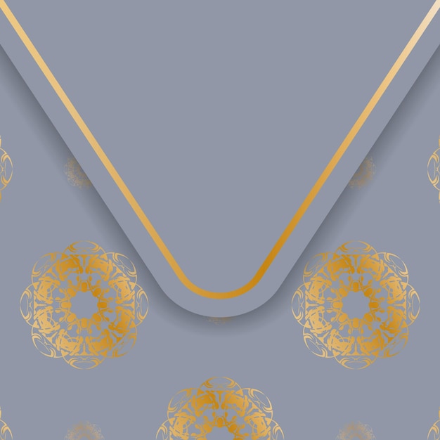 Greyscale card with mandala gold ornament for your brand.