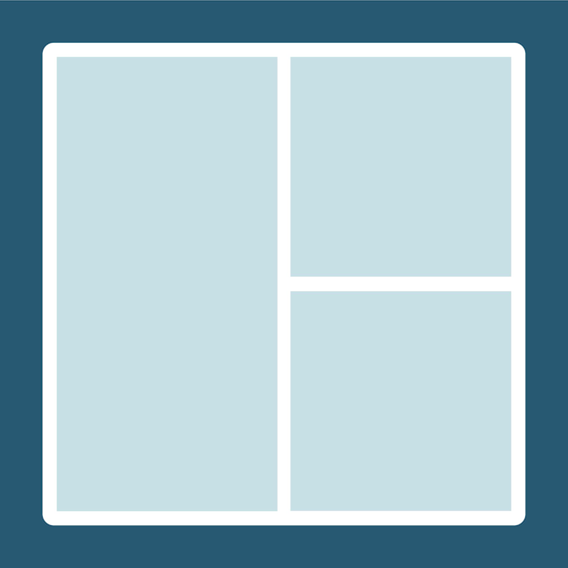 Grid empty photo frame template organize gallery pictures