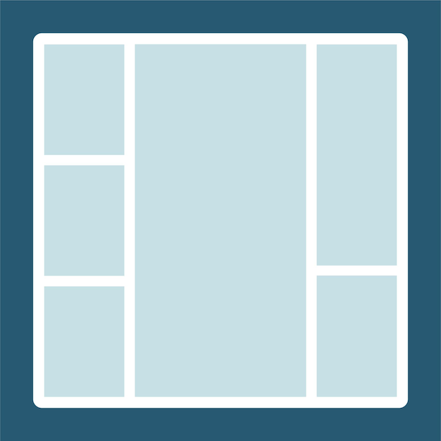 Grid empty photo frame template organize gallery pictures