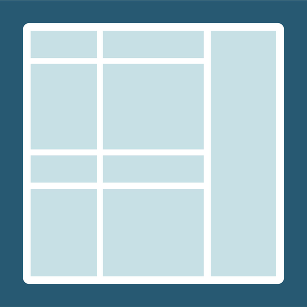 Grid empty photo frame template organize gallery pictures