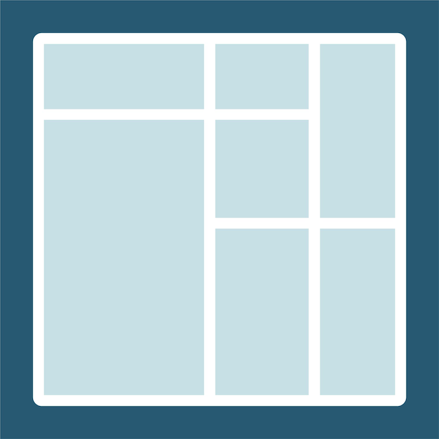 Grid empty photo frame template organize gallery pictures