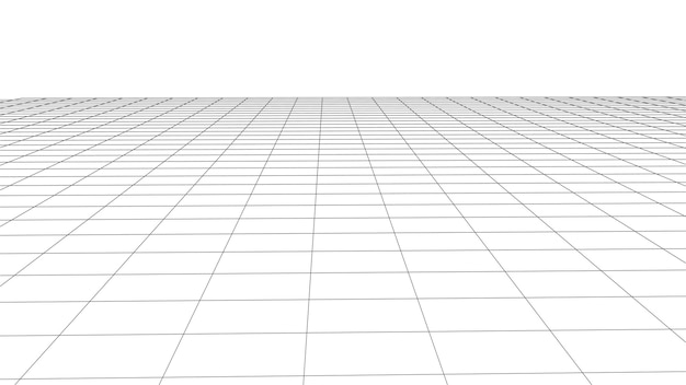 Grid on white background. 3d wireframe landscape. perspective. vector illustration.