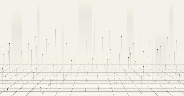 Vettore griglia con connessioni a linea digitale connessione a rete internet big data e connessioni ad alta velocità