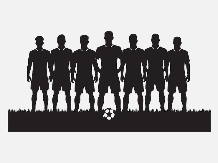 Vector gridiron symphony majestic silhouettes of football warriors