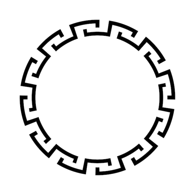 Griekse cirkel frame grens vector meander ronde