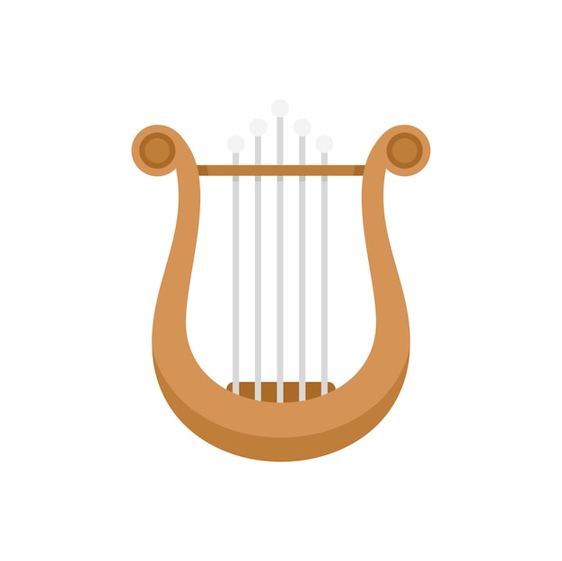 Griekse harp pictogram platte vector Lier muziek Lyra instrument geïsoleerd