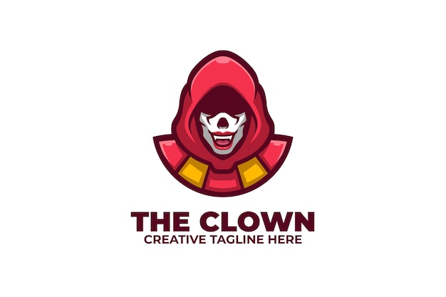 Griezelig clown-mascotte-logo