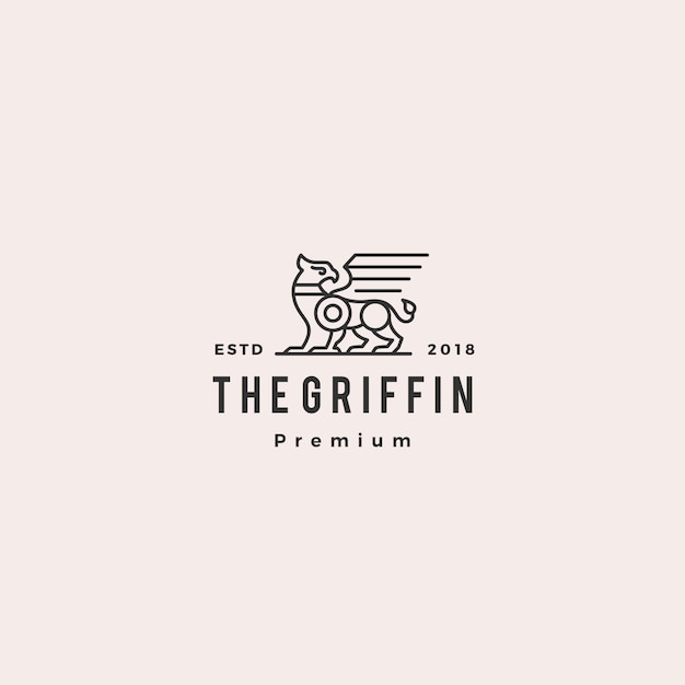 Griffioen logo retro vintage hipster label illustratie