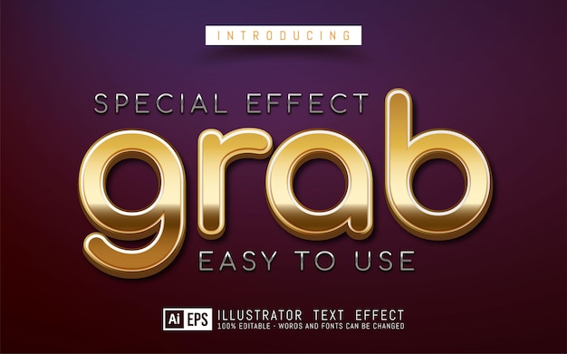 Grijp speciaal teksteffect, bewerkbare teksttitel in 3D-stijl