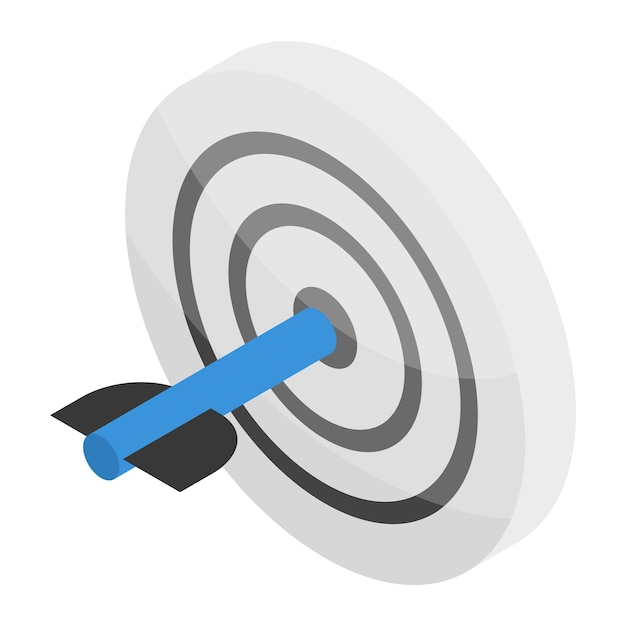Grijs doelpictogram Isometrisch van grijs doel vectorpictogram voor webontwerp geïsoleerd op een witte achtergrond
