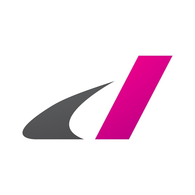 Grijs en magenta cursief Swooshy Letter D Icon