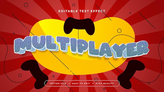 Grijs Geel en Rood Multiplayer 3D Bewerkbare Teksteffect Lettertipe Stijl