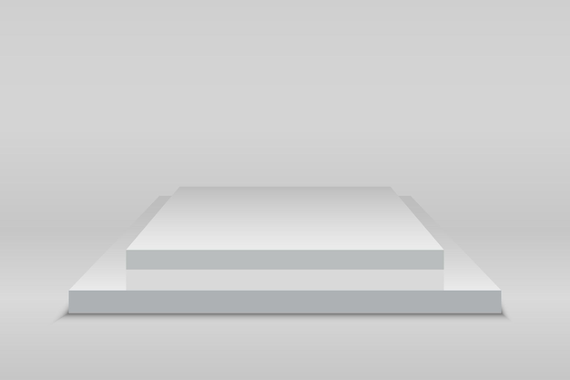 Grijs podiumplatform voor presentatie Presentatiecirkel van wit platformproductplaats voor presentatie winnaar podium of podium op transparante achtergrond Vectorillustratie