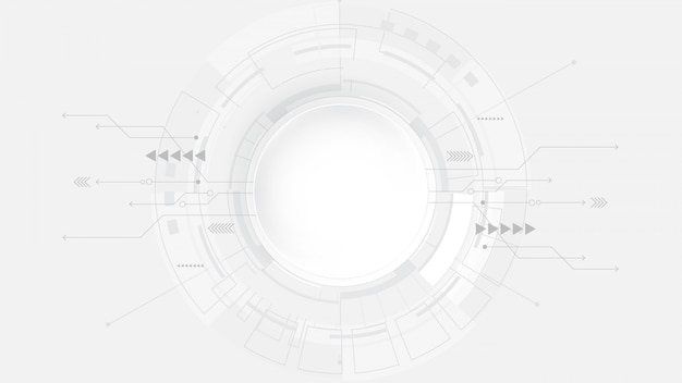 Grijs wit abstracte technische achtergrond, Hi-tech digitale verbinding, communicatie, hoogtechnologisch concept, wetenschap, technische achtergrond