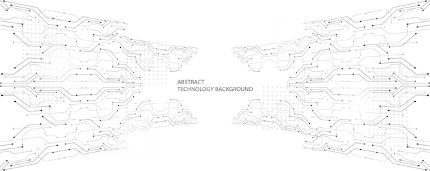 Grijs-witte abstracte technische achtergrond, hi-tech digitale verbinding, communicatie, geavanceerde technologie